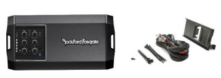 Rockford Fosgate T400X4ad 400 Watt Class AD 4-Channel Amplifier and Rockford Fosgate RFRNGR-K8 Amp kit mounting plate for select RANGER® models