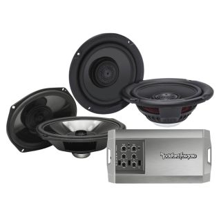 Rockford Fosgate TM400X4AD 400 Watt Class-AD 4-Channel Amplifier + TMS69 6"x9" full-range speakers for motorcycle bag lids + TMS65 6-1/2" full-range speakers for select 2014-up Harley-Davidson