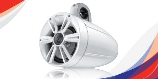 Pioneer TS-ME770TSW 7.7" IPX7 Rated Tower Speaker with Built-In RGB LED Lighting - White with Sports Grille