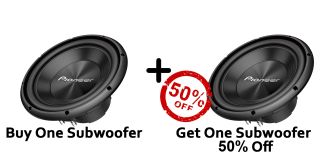 Two Pioneer TS-A120D4 A-Series 12" subwoofer with dual 4-ohm voice coils
