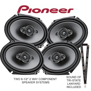 TWO Pioneer TS-A682F 6" x 8" 4-Way Coaxial Speaker Systems and a Sound of Tri-State Lanyard Included