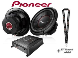 Two Pioneer TS-W256R 10" Subwoofers with GM-D8601 Mono Subwoofer Amplifier and a SOTS Lanyard