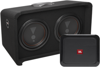 JBL AMPCBA600AM Mono Subwoofer Amp + Club Series CLUB1000D ported enclosure with two 10" subwoofers