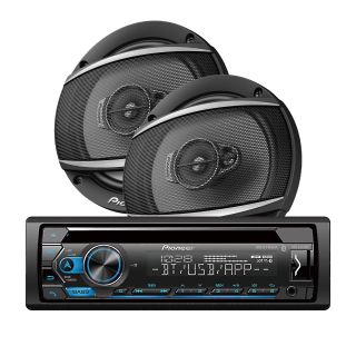 Pioneer DEHS4220BT CD Receiver with Improved Pioneer Smart Sync App Compatibility, MIXTRAX®, Built-in Bluetooth® + TS-A652F 6-1/2" 3-way Coaxial Speakers