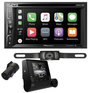 Pioneer AVH-2550NEX 6.8" DVD/CD receiver with AM/FM tuner and Built-in HD Tuner + VREC-Z710DH 2-Ch Dual Recording HD Dash Camera System + SV5130IR - License Plate Style Backup Camera