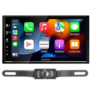 KENWOOD DMX709S eXcelon 6.75-Inch Capacitive Touch Screen, Car Stereo, CarPlay and Android Auto, Bluetooth, AM/FM Radio, SiriusXM Plus SV5130IR License Plate Rearview Camera