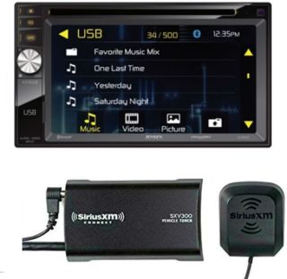 Jensen VX3528 6.2” DVD Receiver, Bluetooth and SiriusXM Ready w/ SiriusXM SXV300KV1 Satellite Radio Tuner and Antenna