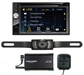 Jensen VX3528 6.2" DVD receiver w/ SiriusXM SXV300KV1 Satellite Radio Tuner and Antenna and License Plate Backup Camera