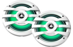 Kenwood KFC-1673MRW 6-3/4" 2-way marine speakers with built-in LED lights (White) KFC-1673MRWL