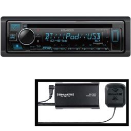 Kenwood KDC-BT378U Single-Din CD Receiver with AM/FM tuner | built-in Bluetooth | Amazon Alexa voice control | Plus SiriusXM SXV300V1 Connect Vehicle Tuner Kit for Satellite Radio 
