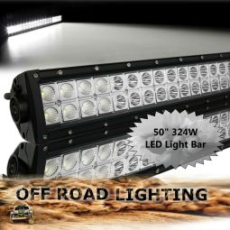 50" Off-Road Extra LED Light Bar Cree - 324W Flood Spot Combo Beam Waterproof for 4wd SUV UTE ATV UTV