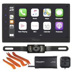 Pioneer DMH-1770NEX 6.8" Digital Multimedia Receiver (does not play discs) w/ built-in Bluetooth, Apple CarPlay & Android Auto compatible + License Plate style Back-up Camera + SiriusXM satellite radio tuner and antenna+ 4-Piece Set Dash Removal Tool Plas