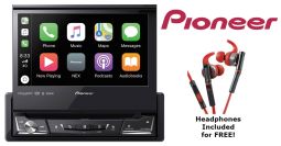 Pioneer AVH-3500NEX DVD Receiver with KH-SR800R Red in Ear Sport Headphones Included