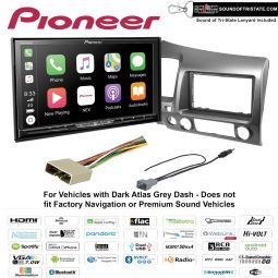 Pioneer-AVH-W4500NEX DVD Receiver + install kit 2006-2011 Honda Civic (Dark Atlas Grey)