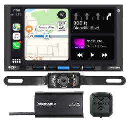 Jensen CAR710W Digital Multimedia Receiver + SiriusXM SXV300V1 Tuner + License Plate Style Backup Camera 