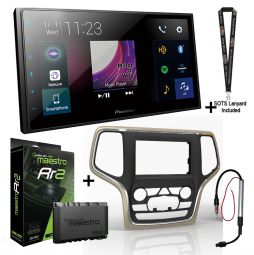 Pioneer DMH-2660NEX Digital Media Receiver with Dashkit for 2014 up Jeep grand cherokee KIT-JGC1 + ADS-MRR2 Package