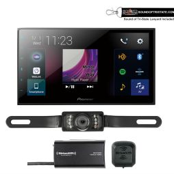 Pioneer DMH-2660NEX Digital Multimedia Receiver - Mechless + Standard Chassis DMH2660NEX with License plate style backup camera and sxv300v1 siriusxm tuner and antenna