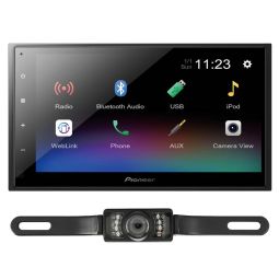 Pioneer DMH-341EX 6.8" Digital multimedia receiver (does not play CDs) + License Plate Style Backup Camera