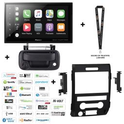 Pioneer DMH-C5500NEX Digital Multimedia Receiver + Metra Dash 108-FD3B for Ford F-150 2009-2012 w/ Tailgate Handle Mount Backup Camera & Sound Tri-State Lanyard & Sound Tri-State Lanyard