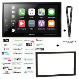 Pioneer DMH-C5500NEX Digital Multimedia Receiver + Metra Dash 108-UN01 Kit Universal Trim & Sound Tri-State Lanyard