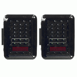 Heise HE-JWTL01T - Jeep Wrangler 2007-UP Transparent Lens 32-LED Tail Lights