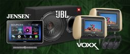 Jensen CAR8000 DVD Receiver +Two 7" Headrest Monitor Systems + subwoofer with 12" sub