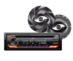 JVC KD-T910BTS CD Receiver + 6.5" JS265 2-Way Coaxial Car Speakers - Pair