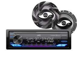 JVC KD-X370BTS Digital Media Receiver + JS265 2-Way Coaxial Car Speakers - Pair