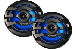 Kenwood KFC-1673MRB 6-3/4" 2-way marine speakers with built-in LED lights (Black) KFC-1673MRBL