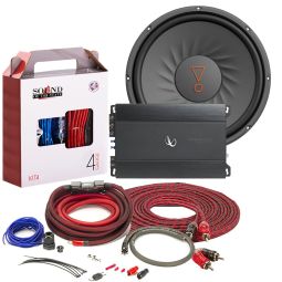 Infinity Primus 3000A Mono subwoofer amplifier — 300 watts RMS x 1 at 2 ohms Bundled with Stage Series 10" 4-ohm component subwoofer + Installation Wires