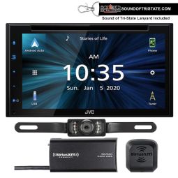 JVC KW-V660BT DVD Receiver with SiriusXM Tuner and License Plate Style Rear View Camera 