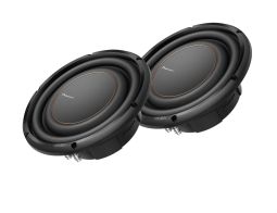 Two Pioneer TS-D10LS2 D Series 10" 2-ohm shallow-mount subwoofer