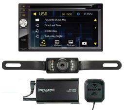 Jensen VX3528 6.2" DVD receiver w/ SiriusXM SXV300KV1 Satellite Radio Tuner and Antenna and License Plate Backup Camera