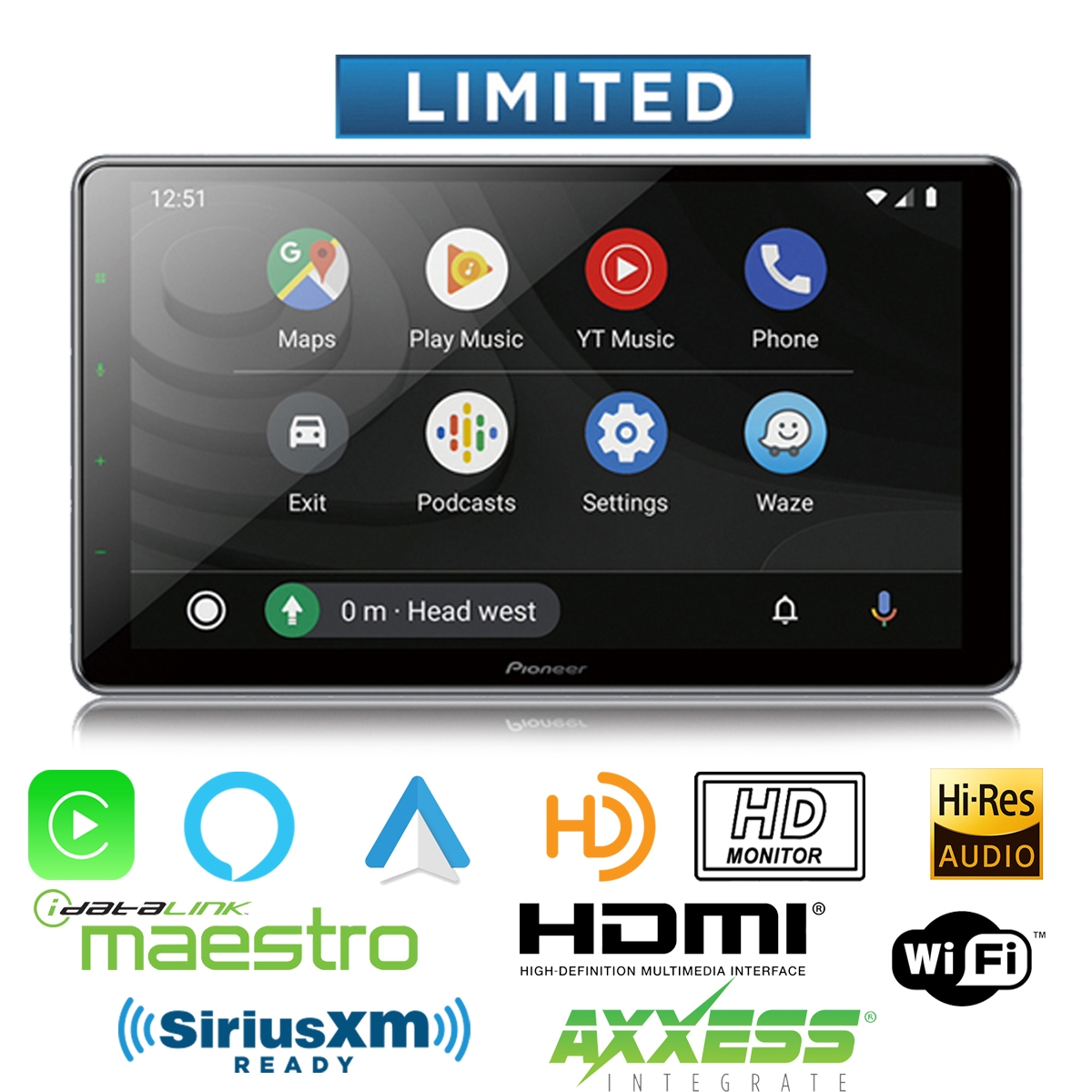 Pioneer DMH-WT8600NEX Media Receiver 10.1" HD Capacitive Touch Floating Display