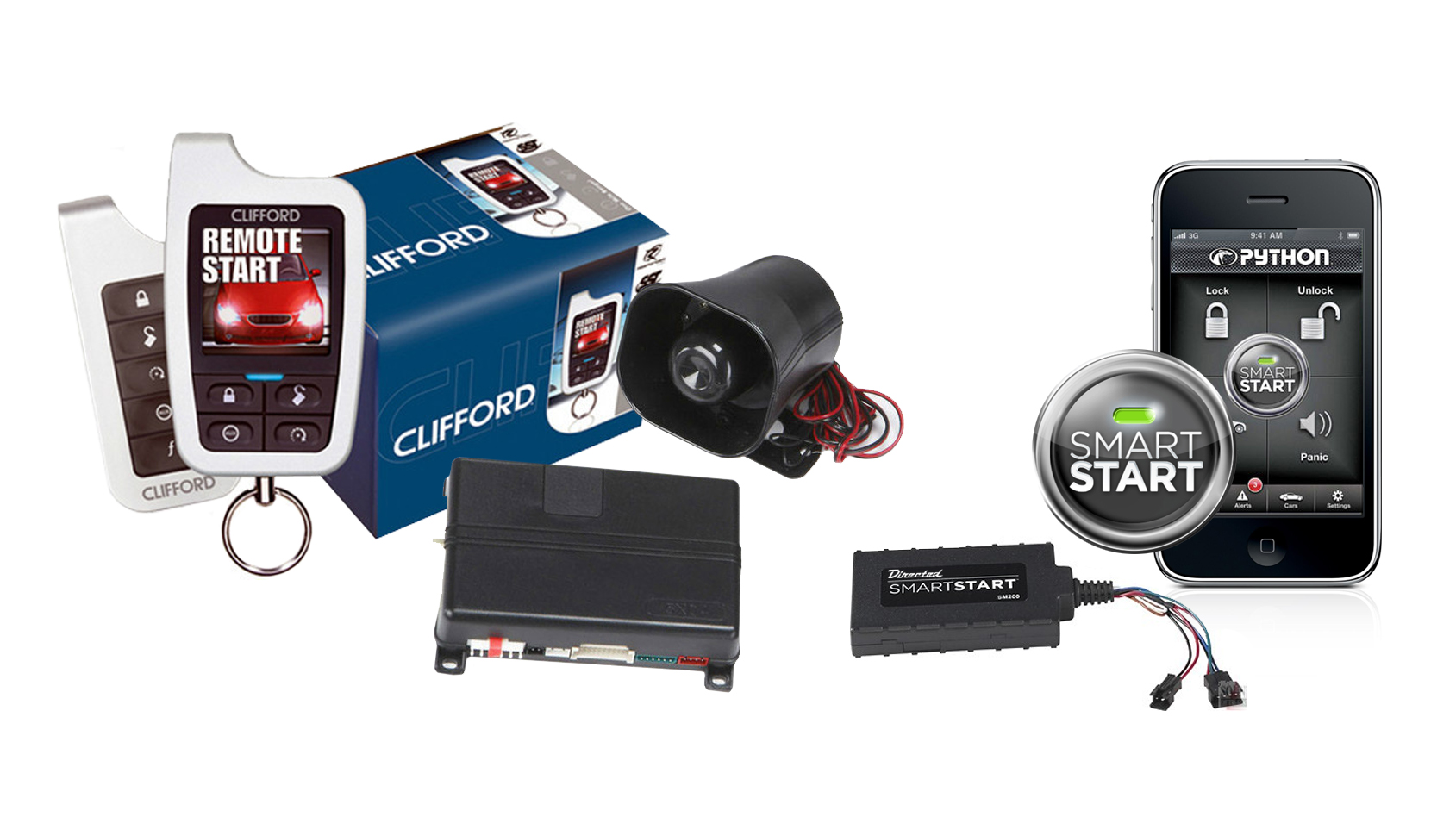 Clifford 590 4X 2 Way HD Car Alarm System Remote Start Python DSM200 Smartstart